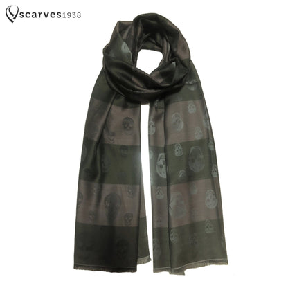 Skull Scarf Mix Polyester & Silk Military