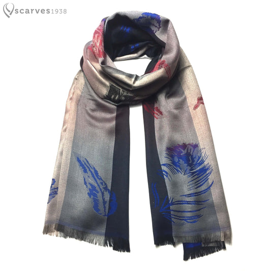 Plumage Cashmere Scarf Wrap Women’S Man Gray