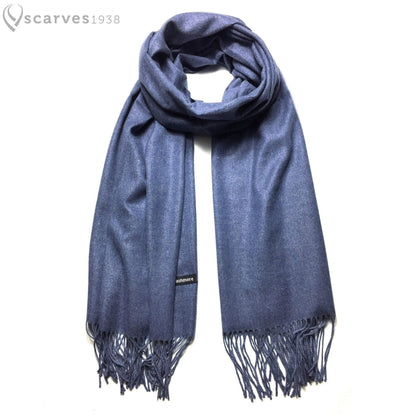 Denim Blue Cashmere Scarf Wrap Women’S Man
