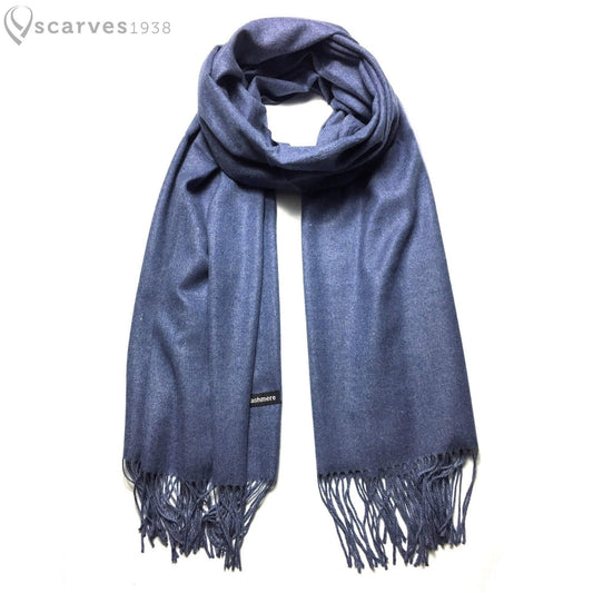 Denim Blue Cashmere Scarf Wrap Women’S Man