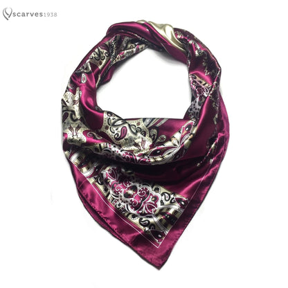 Paisley Satin Scarf Square Headscarf