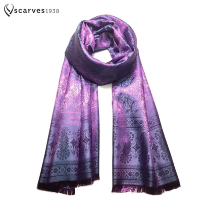 Purple Antique Pink Silk Scarf For Her