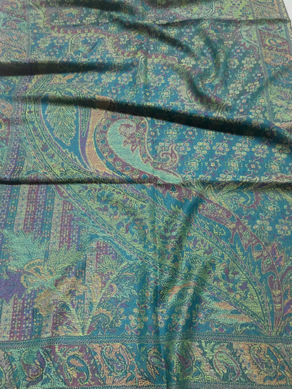 Green Deep Aubergine Pashmina Scarf Woman