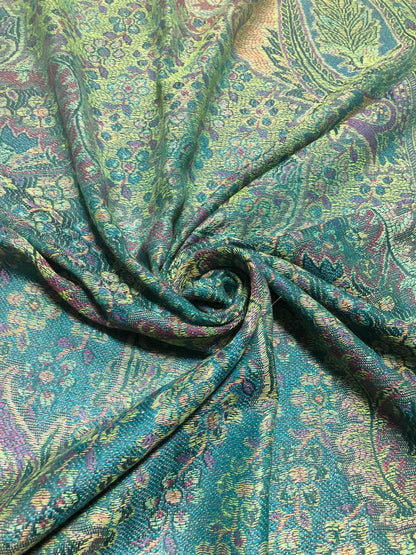 Green Deep Aubergine Pashmina Scarf Woman