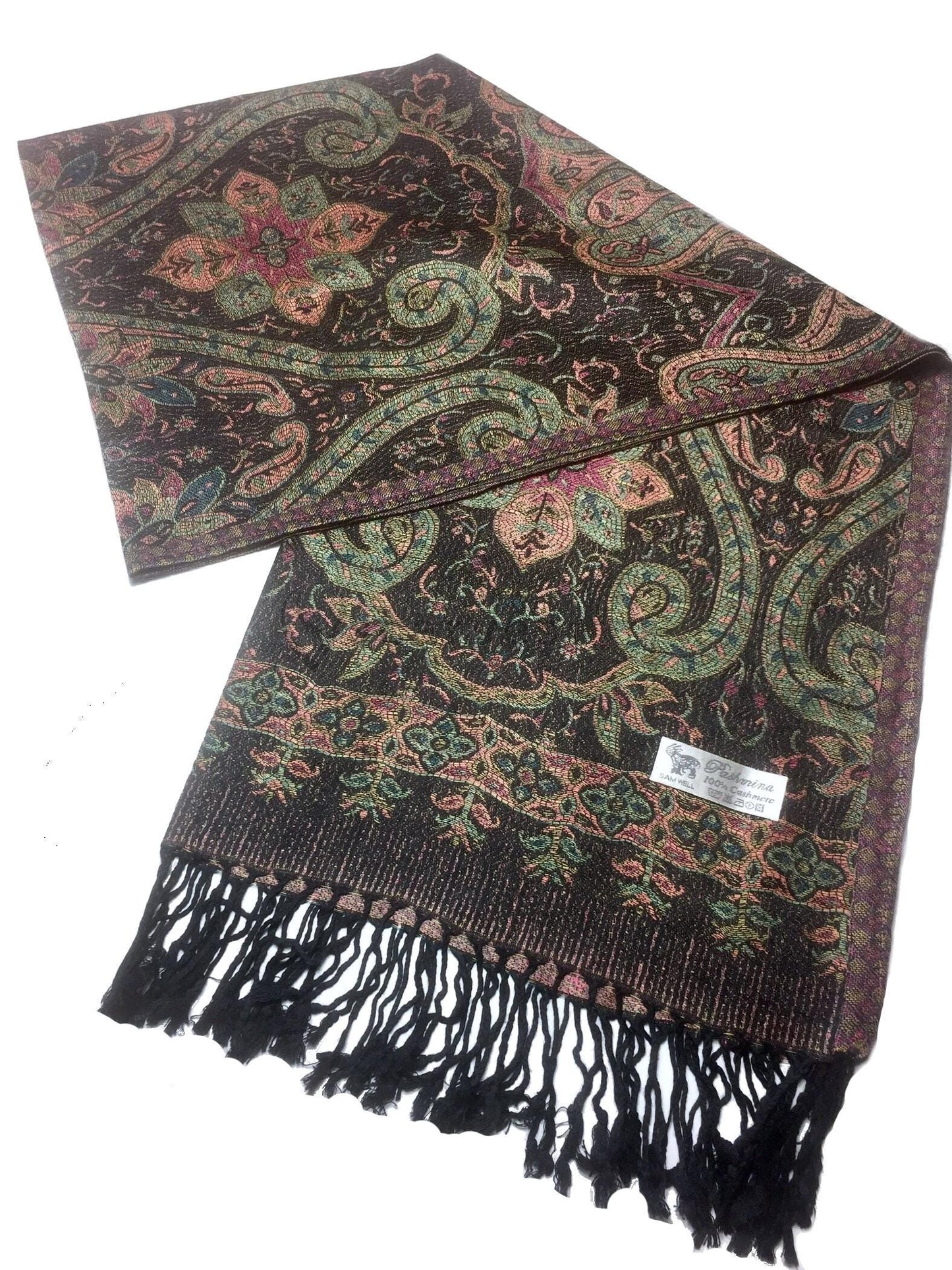 Pashmina Scarf Paisley Print For Cashmere Tribal