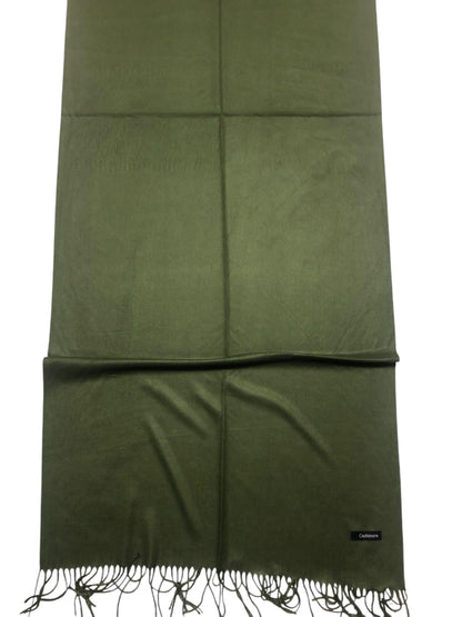 Green Military Cashmere Scarf Hair Wrap Natural