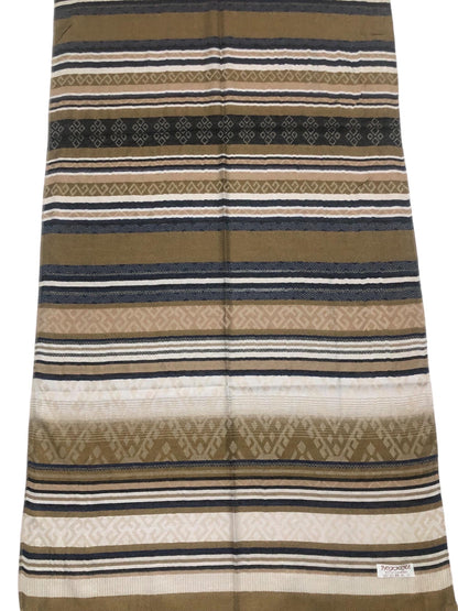 Sand Tribal Pashmina Brown Scarf Striped Pattern