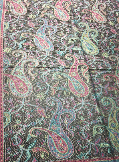 Pashmina Scarf Paisley Black Cashmere Wrap