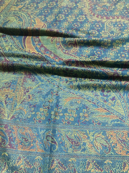 Green And Blue Pashmina Scarf Nature Wedding