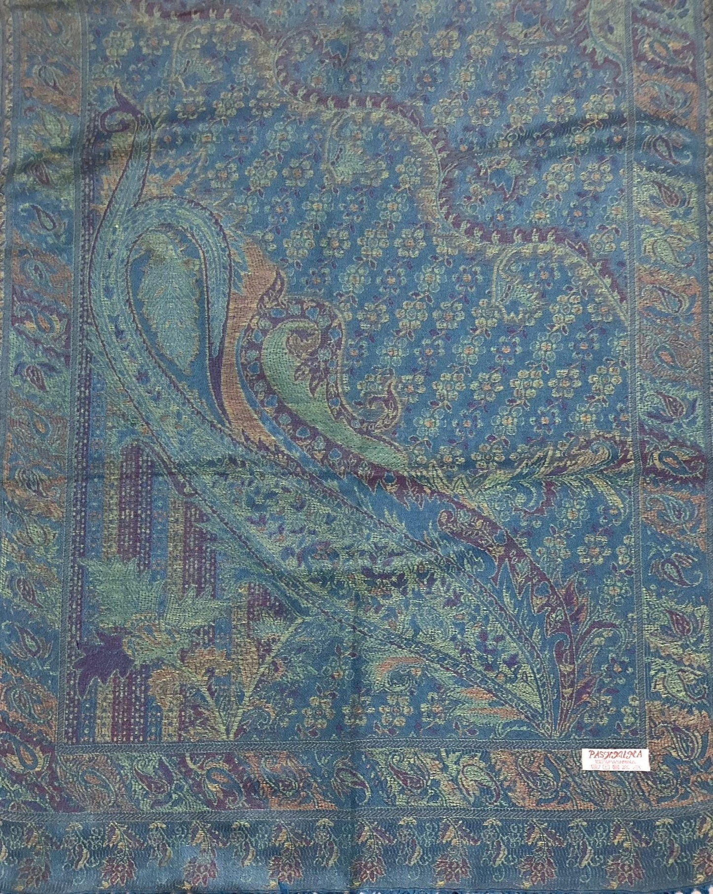 Green And Blue Pashmina Scarf Nature Wedding