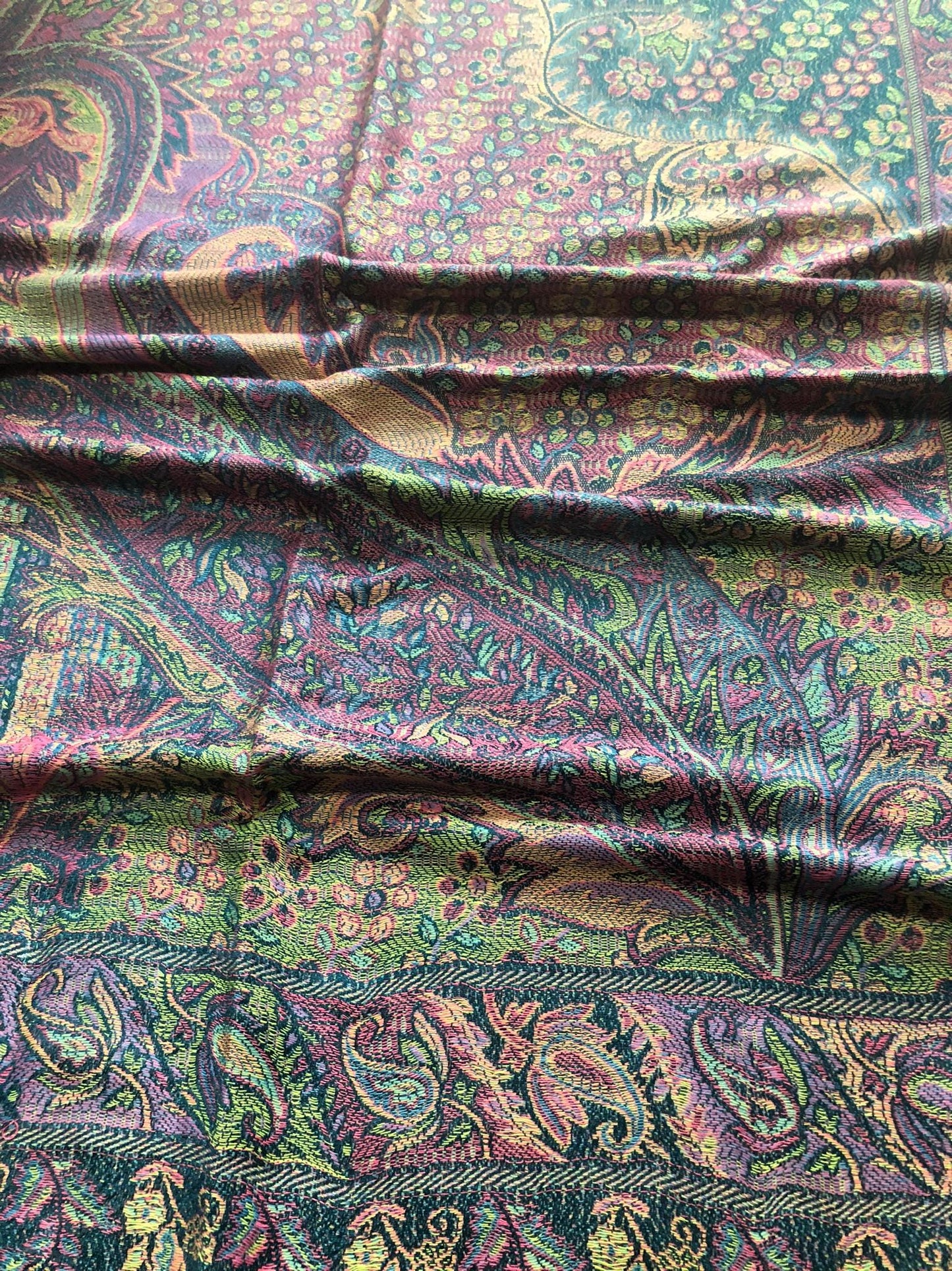 Colorful Pashmina Scarf Ethnic Paisley Flowers Gifts