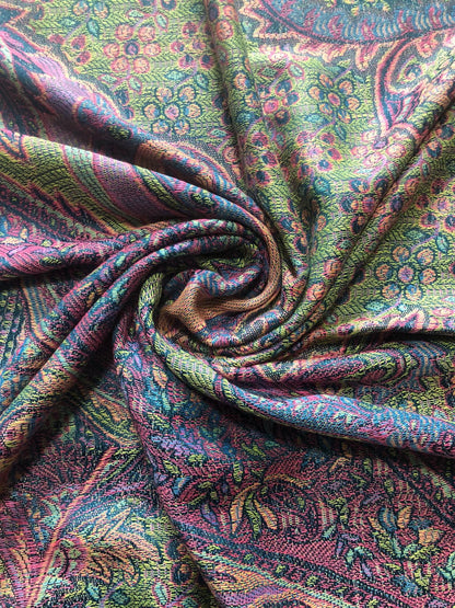 Colorful Pashmina Scarf Ethnic Paisley Flowers Gifts