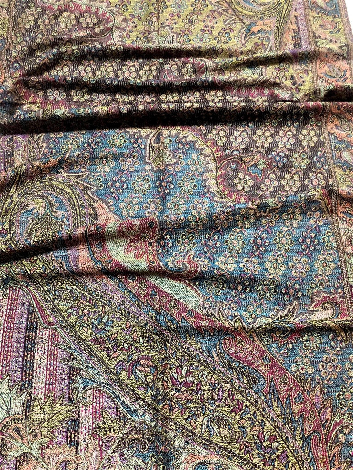 Natural Pashmina Scarf Ethnic Paisley Flowers Gifts