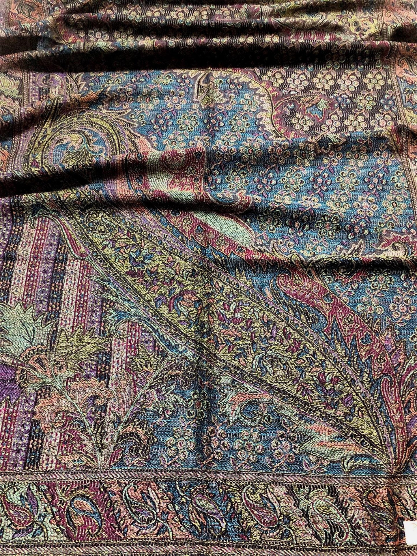 Natural Pashmina Scarf Ethnic Paisley Flowers Gifts