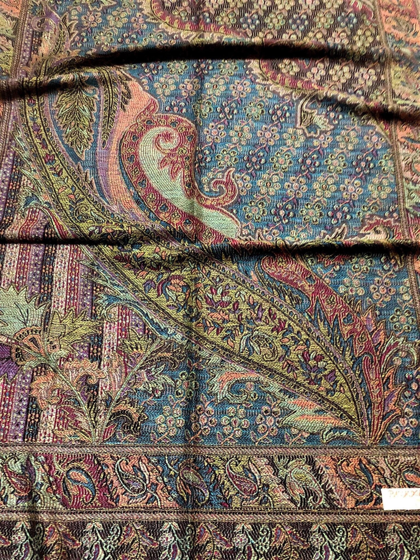 Natural Pashmina Scarf Ethnic Paisley Flowers Gifts