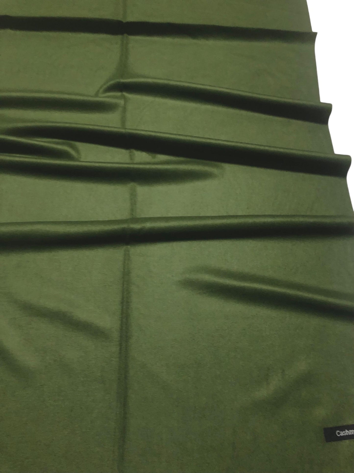 Green Military Cashmere Scarf Hair Wrap Natural