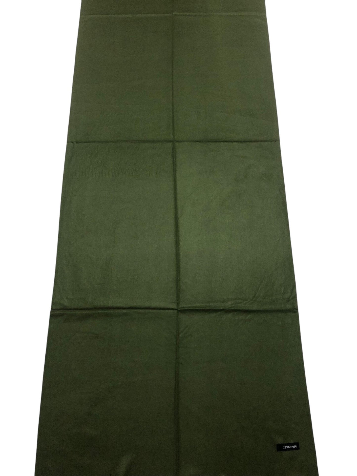 Green Military Cashmere Scarf Hair Wrap Natural