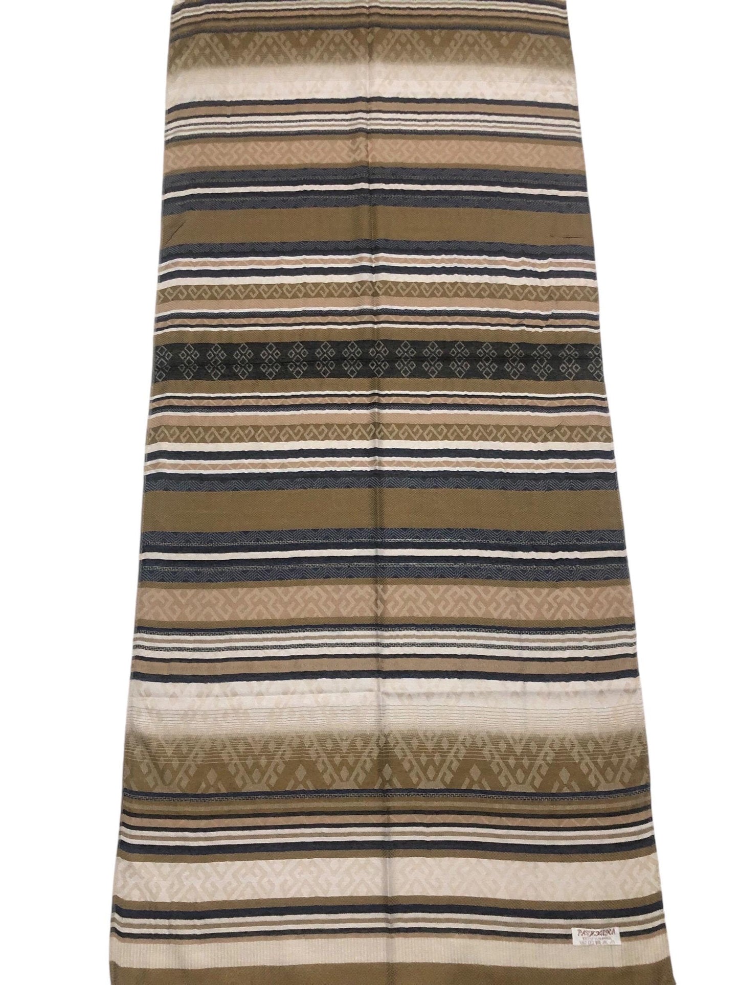 Sand Tribal Pashmina Brown Scarf Striped Pattern