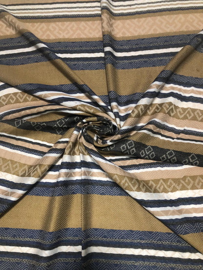 Sand Tribal Pashmina Brown Scarf Striped Pattern