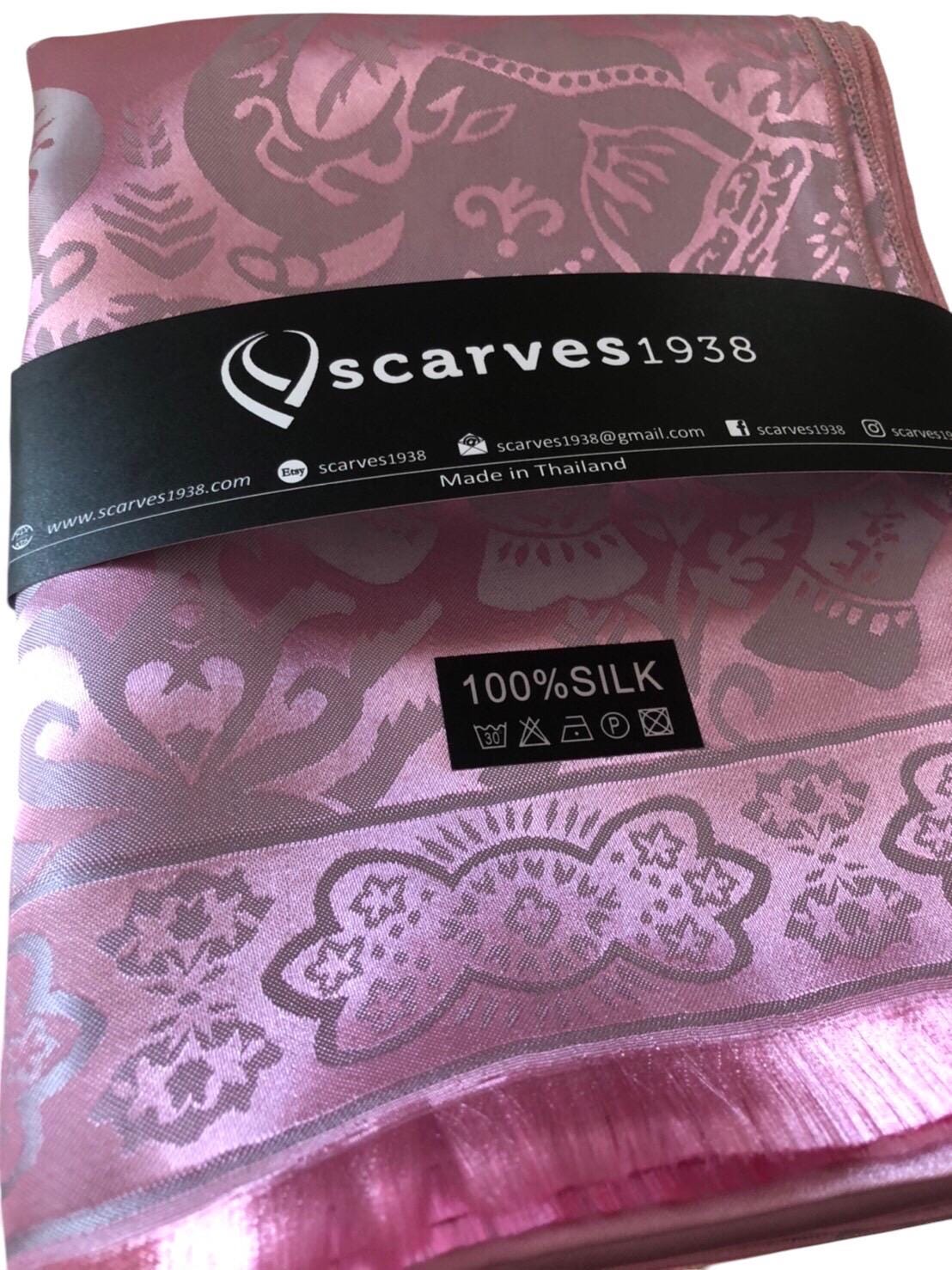 Pink Silk Scarf Long Wrap For Her