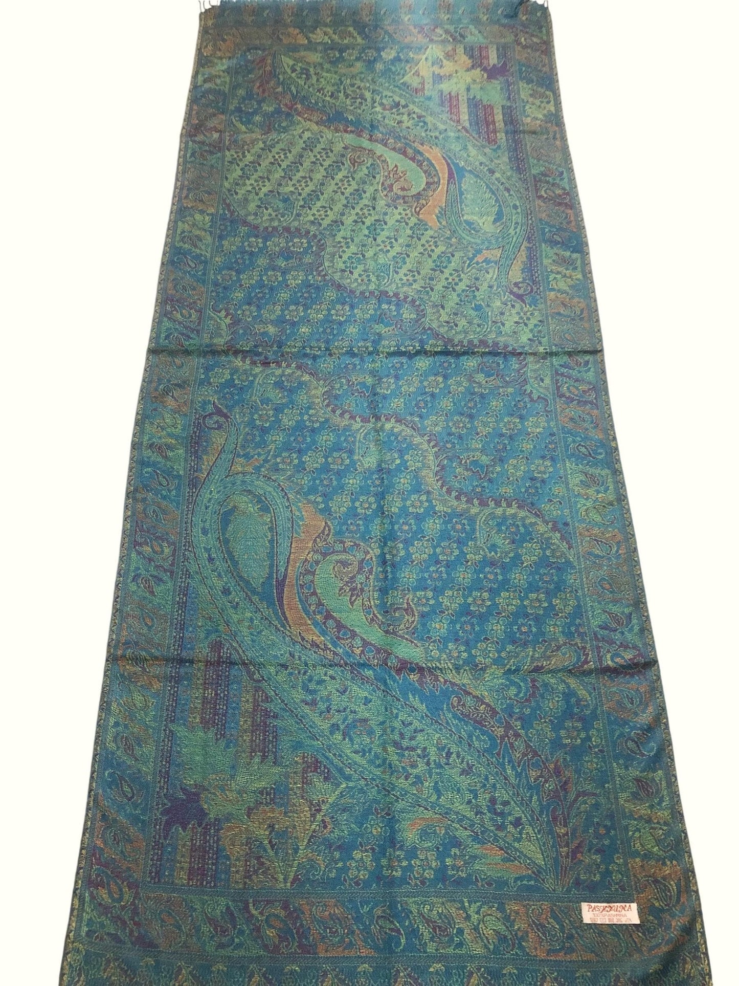 Green And Blue Pashmina Scarf Nature Wedding