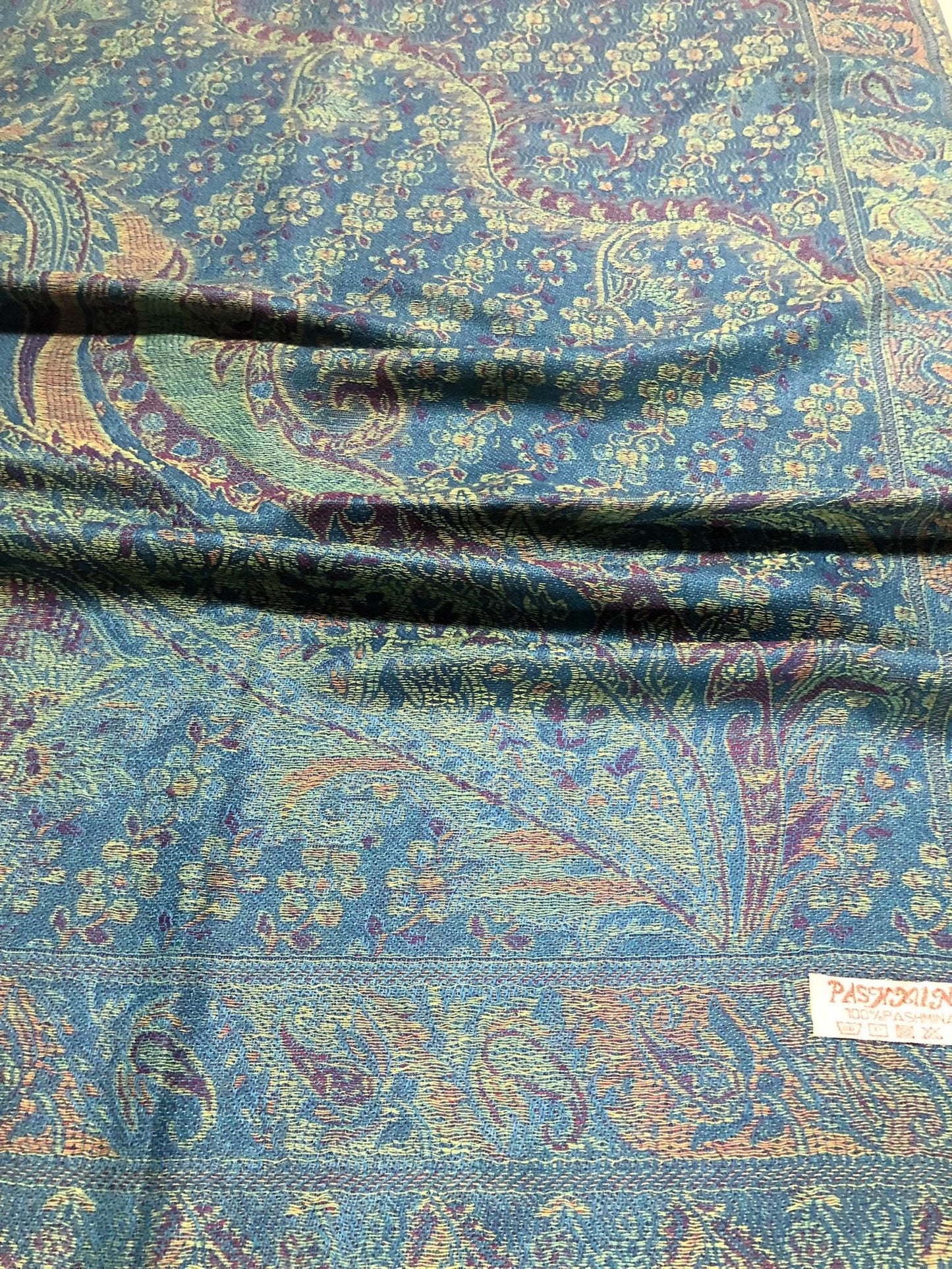 Green And Blue Pashmina Scarf Nature Wedding