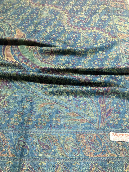 Green And Blue Pashmina Scarf Nature Wedding