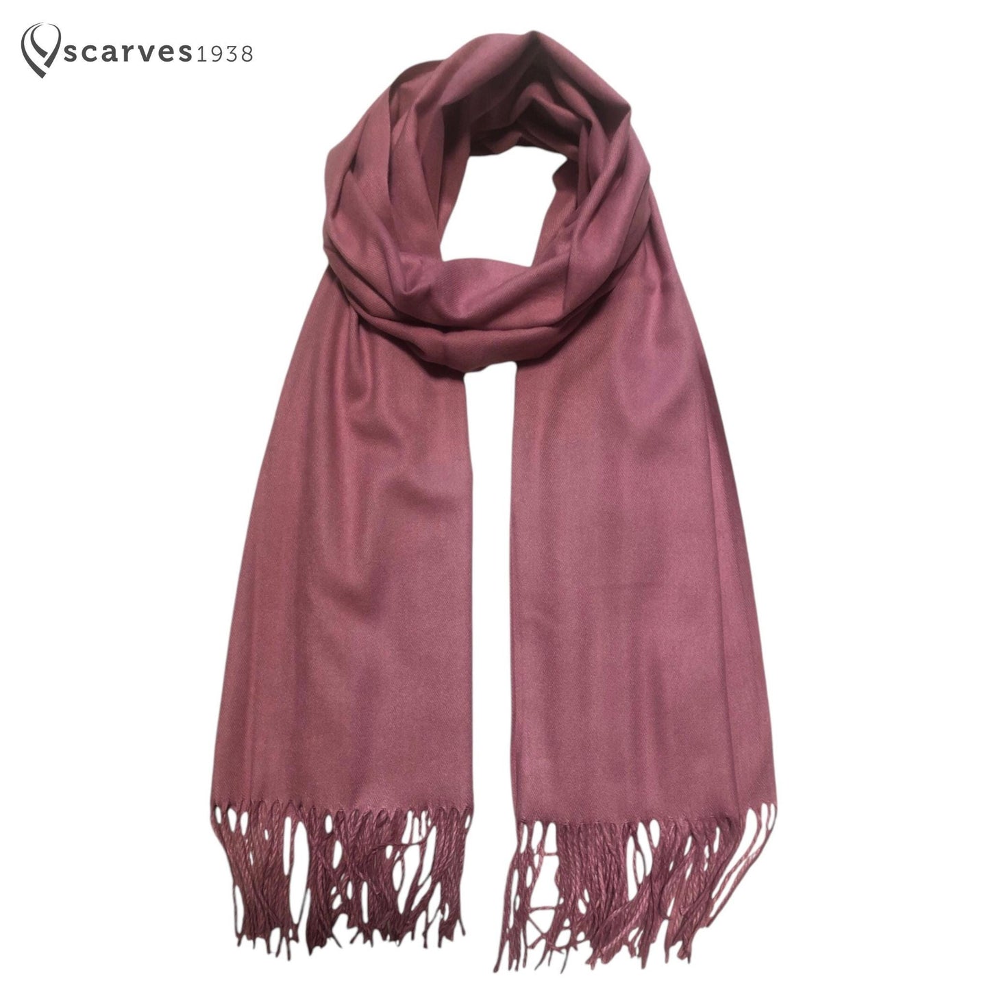 Rose Pink Cashmere Blend Wrap Women’S Scarf