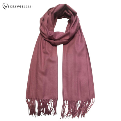 Rose Pink Cashmere Blend Wrap Women’S Scarf