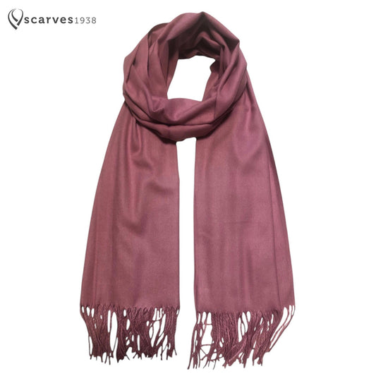 Rose Pink Cashmere Blend Wrap Women’S Scarf