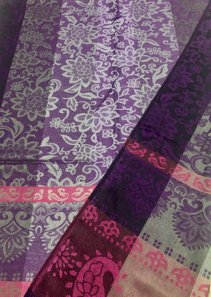 Purple And Pink Pashmina Scarf Ethnic Paisley
