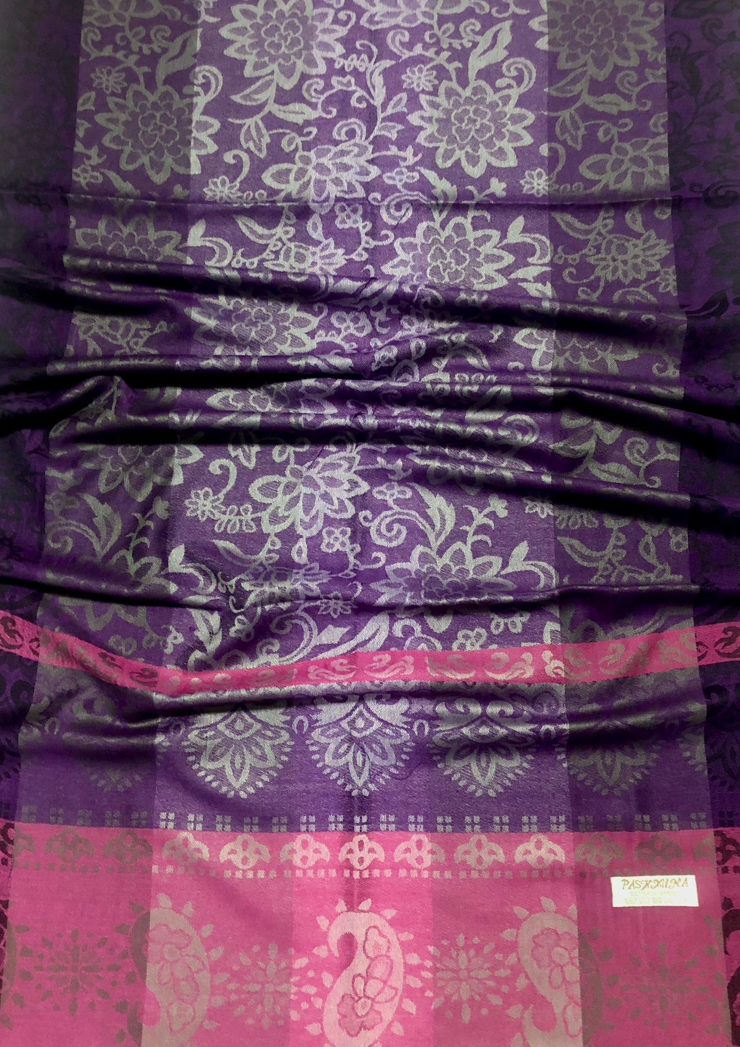 Purple And Pink Pashmina Scarf Ethnic Paisley
