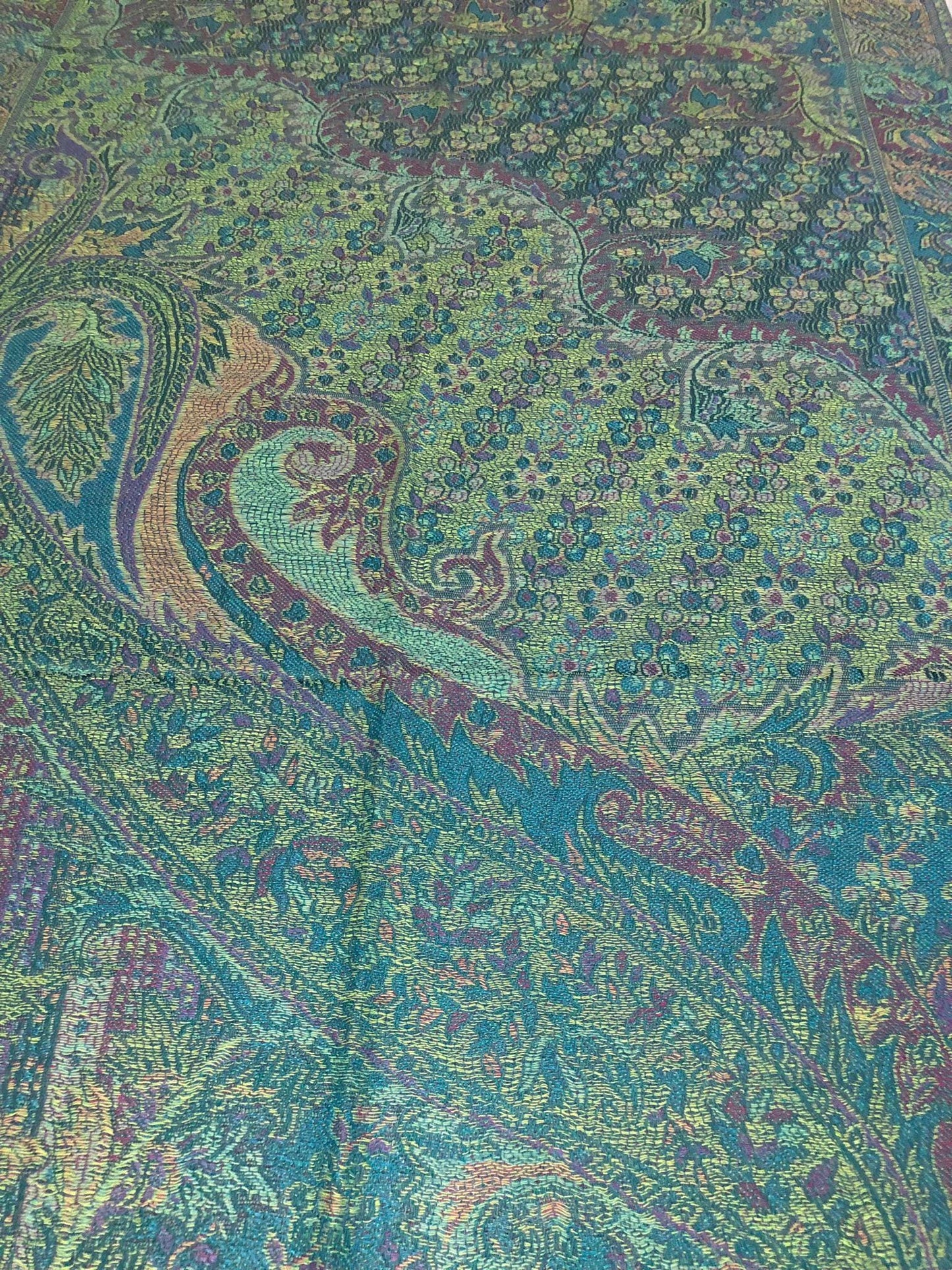 Green Deep Aubergine Pashmina Scarf Woman