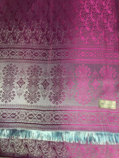 Silk Scarf For Her Paisley Fuchsia Gypsy