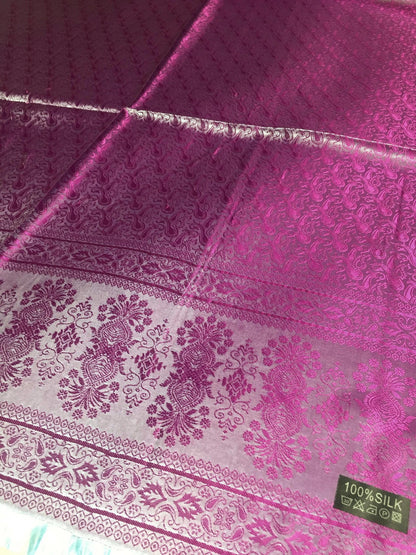 Silk Scarf For Her Paisley Fuchsia Gypsy