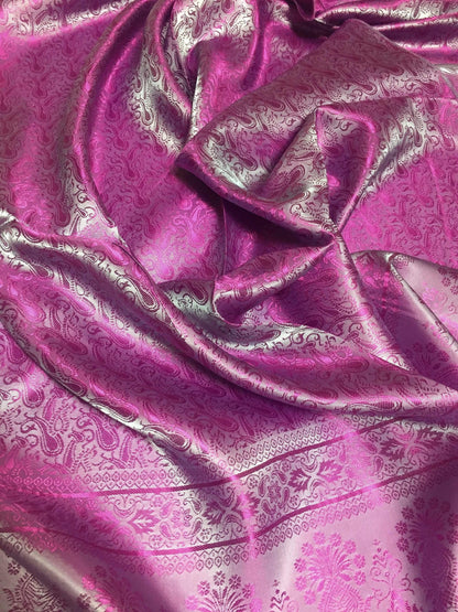 Silk Scarf For Her Paisley Fuchsia Gypsy