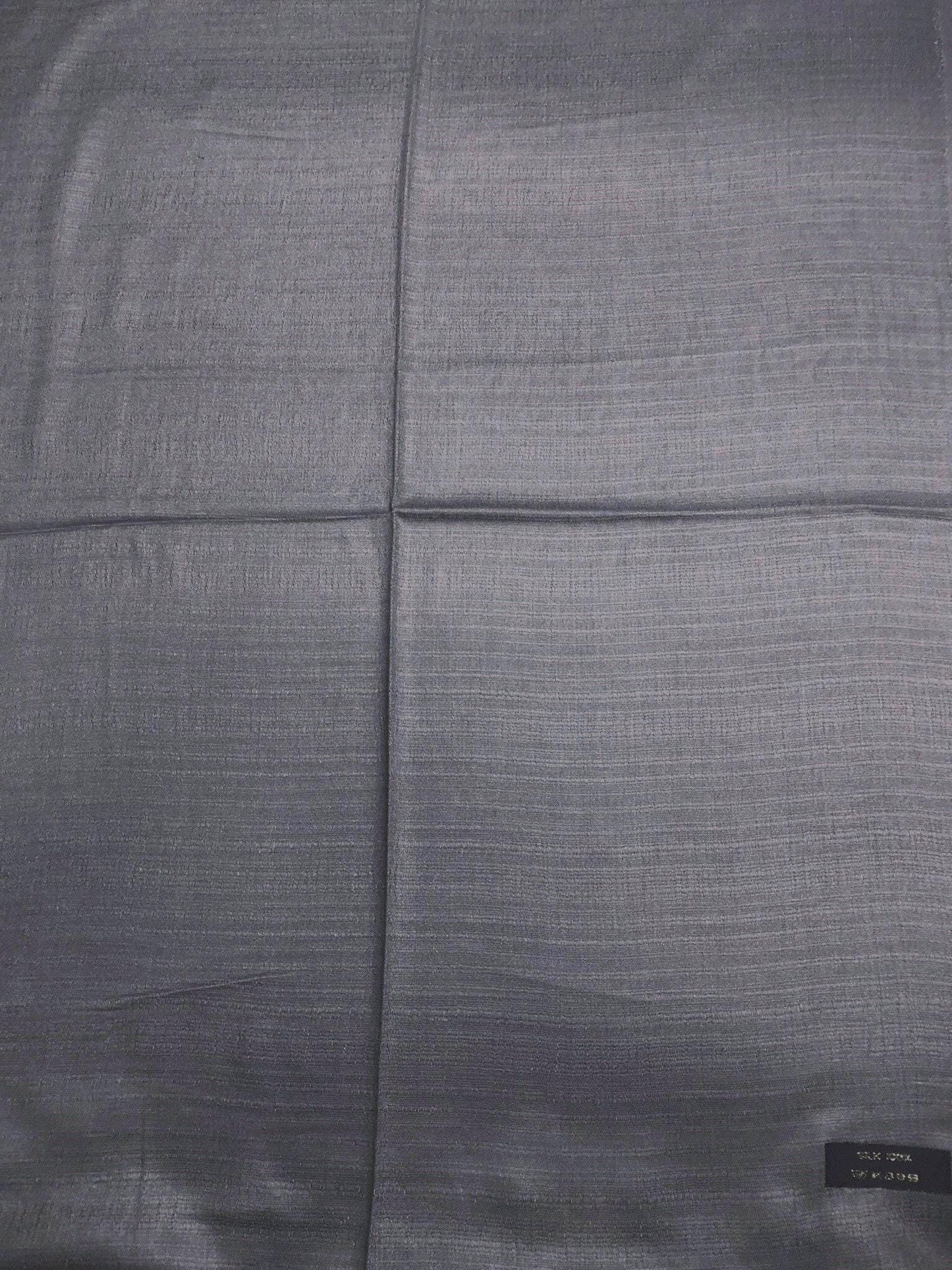 Smoke Gray Raw Thai Silk Scarf For