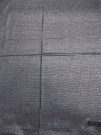 Smoke Gray Raw Thai Silk Scarf For