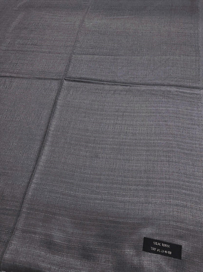 Smoke Gray Raw Thai Silk Scarf For