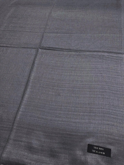 Smoke Gray Raw Thai Silk Scarf For