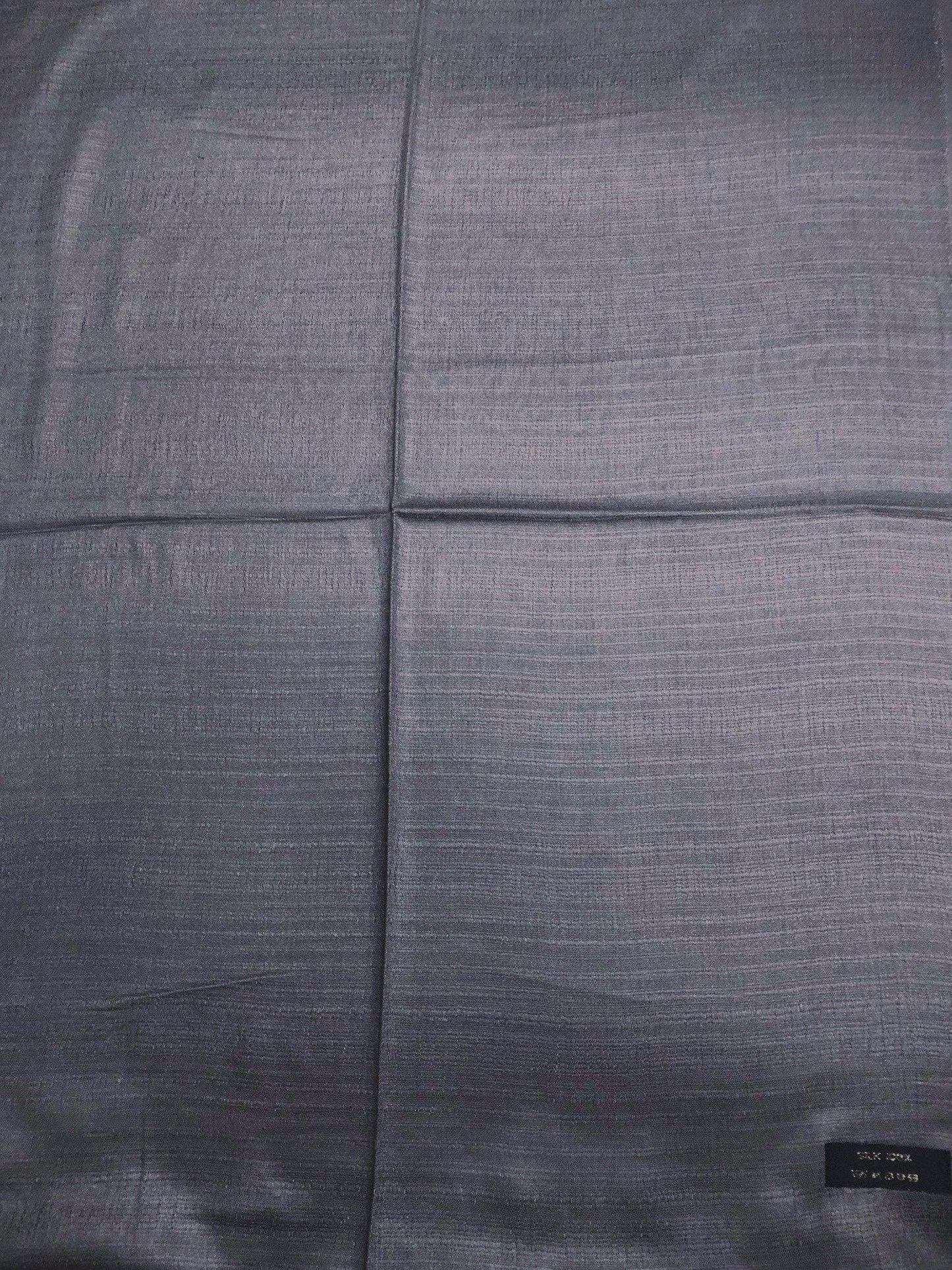 Smoke Gray Raw Thai Silk Scarf For
