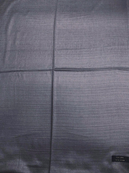 Smoke Gray Raw Thai Silk Scarf For