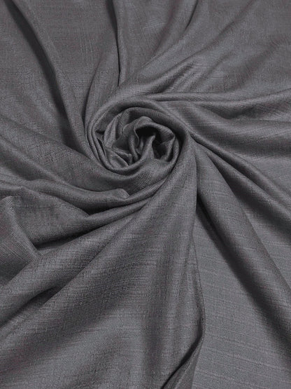 Smoke Gray Raw Thai Silk Scarf For