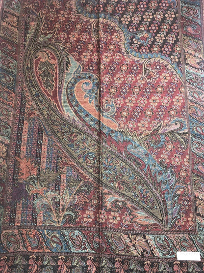 Pashmina Scarf: Colorful Paisley Floral Ethnic Flowers