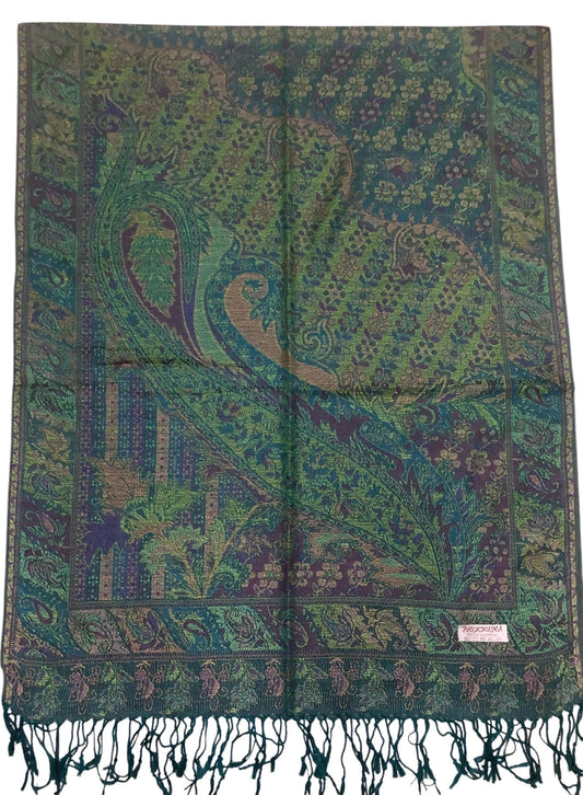 Green Deep Aubergine Pashmina Scarf Woman