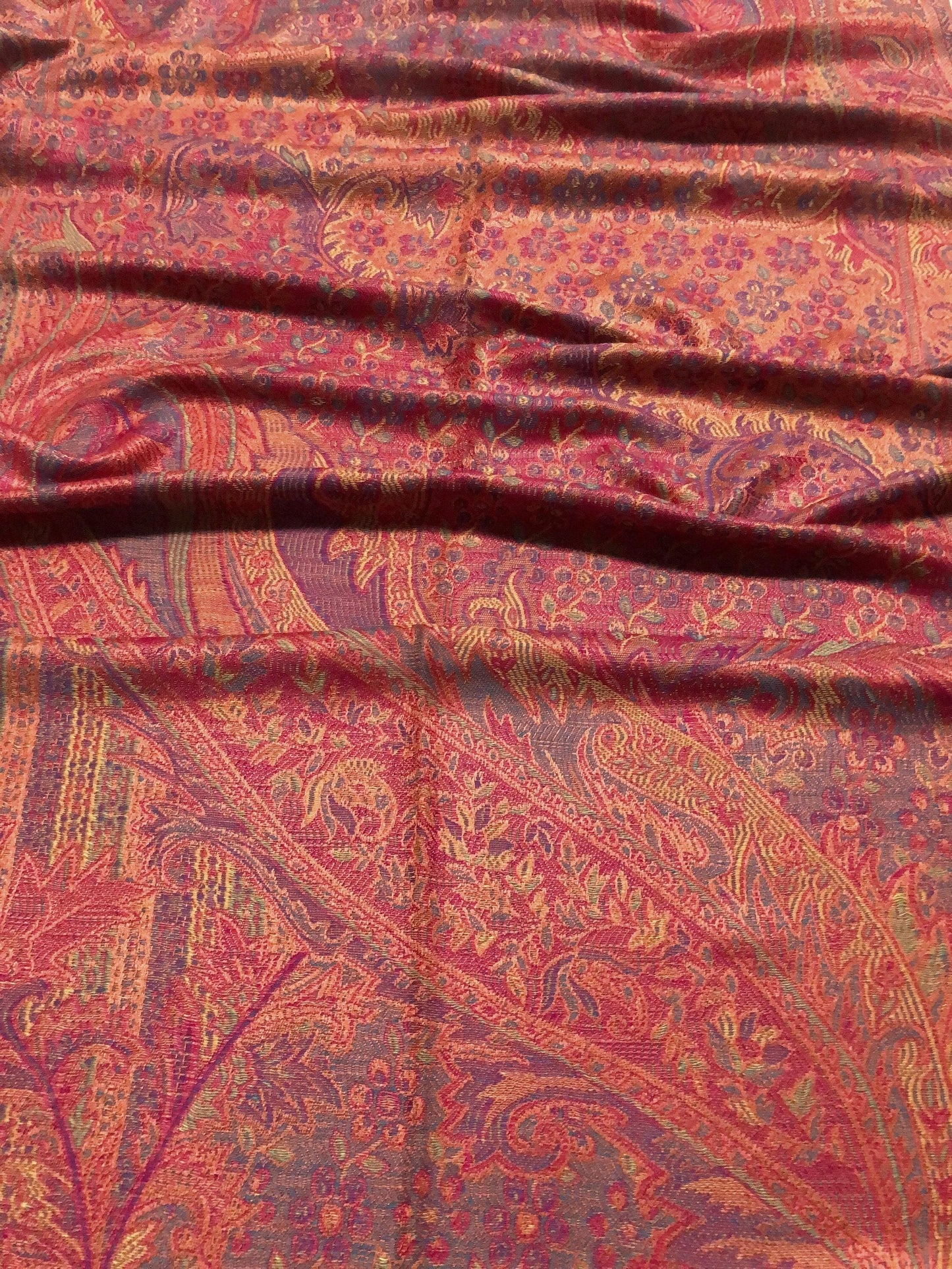 Orange And Red Pashmina Scarf Shawls Head