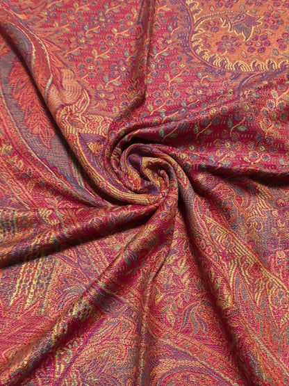Orange And Red Pashmina Scarf Shawls Head