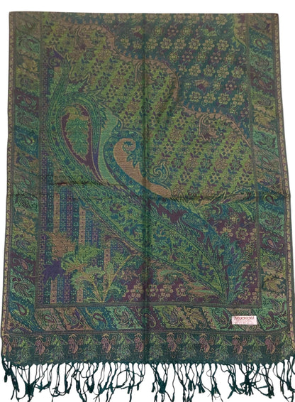 Green Deep Aubergine Pashmina Scarf Woman