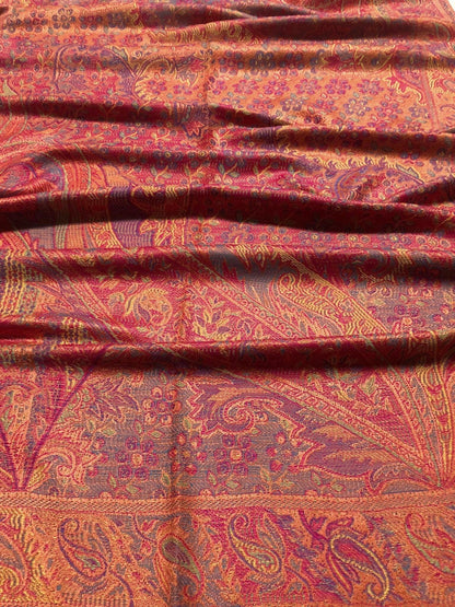 Orange And Red Pashmina Scarf Shawls Head