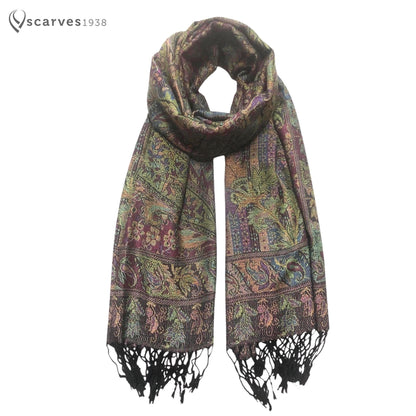 Colorful Pashmina Scarf Flowers Shawls Head Wraps